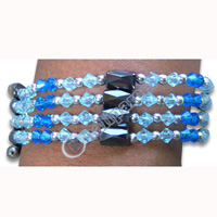 Bracelet, Handmade From Glassbead And Resin.