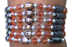 Bracelet, Handmade From Glassbead And Resin.
