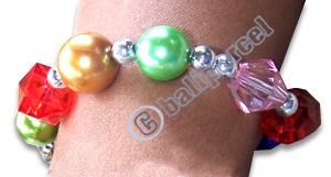 Bracelet, Handmade From Glassbead And Resin.