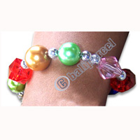 Bracelet, Handmade From Glassbead And Resin.