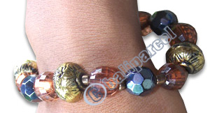 Bracelet, Handmade From Glassbead And Resin.