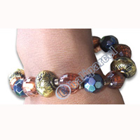Bracelet, Handmade From Glassbead And Resin.