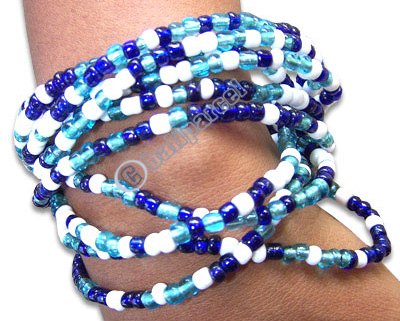 Bracelet, Handmade From Glassbead And Sono Wood.