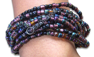 Bracelet, Handmade From Glassbead And Sono Wood.