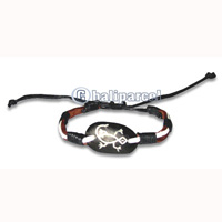 Bracelets, Handmade From Cotton String With Bone.