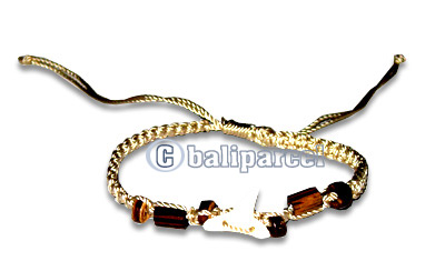 Bracelets, Handmade From Cotton String With Bone.