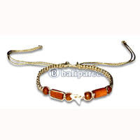 Bracelets, Handmade From Cotton String With Bone.