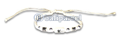 Bracelets, Handmade From Cotton String With Glasbead.