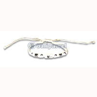 Bracelets, Handmade From Cotton String With Glasbead.