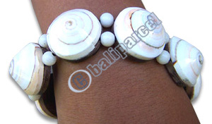Bracelet, Handmade From Shell And Sono Wood.