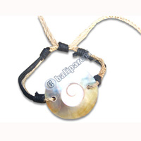 Bracelet, Handmade From Cotton String And Shell Inlaid With Shiva Eye