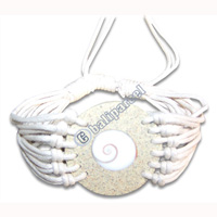 Bracelet, Handmade From Cotton String And Shell Inlaid With Shiva Eye