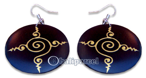 Wooden Earring, Handmade From Sono Wood With Hand Painted.