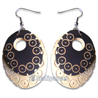 Wooden Earring, Handmade From With Coconut Wood.