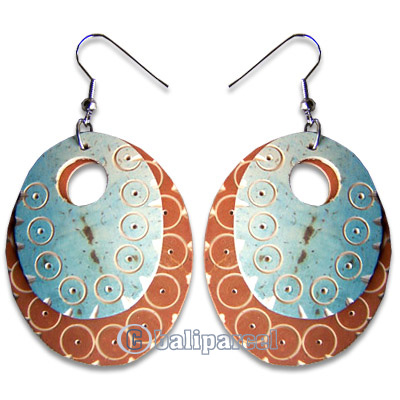 Wooden Earring, Handmade From With Coconut Wood.
