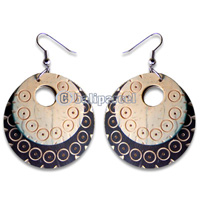 Wooden Earring, Handmade From With Coconut Wood.