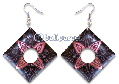 Wooden Earring, Handmade From Sono Wood With Hand Painted.