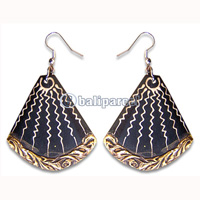 Wooden Earring, Handmade From Sono Wood With Hand Painted.