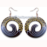 Wooden Earring, Handmade From Sono Wood With Hand Painted.