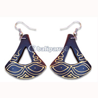 Wooden Earring, Handmade From Sono Wood With Hand Painted.