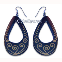 Wooden Earring, Handmade From Sono Wood With Hand Painted.