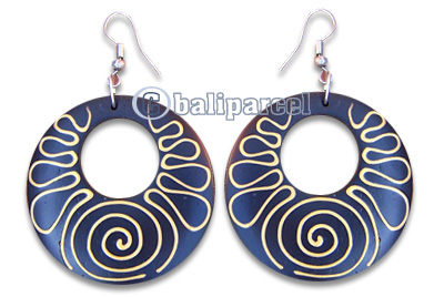 Wooden Earring, Handmade From Sono Wood With Hand Painted.