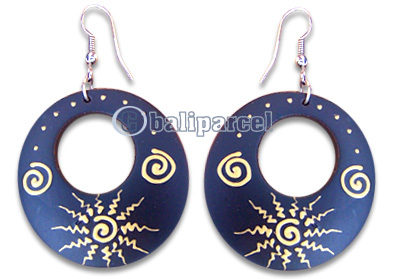 Wooden Earring, Handmade From Sono Wood With Hand Painted.