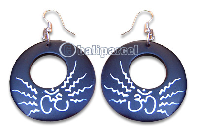 Wooden Earring, Handmade From Sono Wood With Hand Painted.