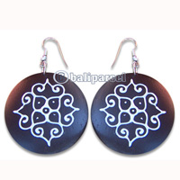 Wooden Earring, Handmade From Sono Wood With Hand Painted.