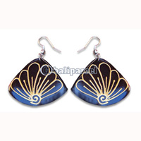 Wooden Earring, Handmade From Sono Wood With Hand Painted.