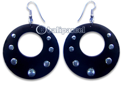 Wooden Earring, Handmade From Sono Wood With Metal.