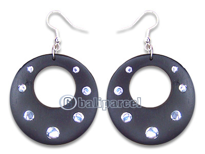 Wooden Earring, Handmade From Sono Wood With Metal.