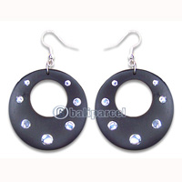 Wooden Earring, Handmade From Sono Wood With Metal.
