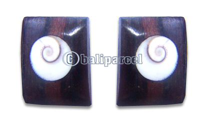 Wooden Piercing, Handmade From Sono Wood Inlaid With Shiva Eye