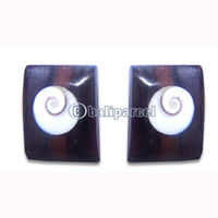 Wooden Piercing, Handmade From Sono Wood Inlaid With Shiva Eye