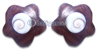 Wooden Piercing, Handmade From Sono Wood Inlaid With Shiva Eye