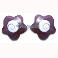 Wooden Piercing, Handmade From Sono Wood Inlaid With Shiva Eye