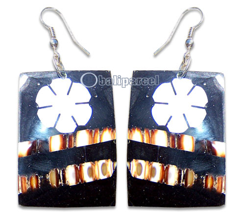 Earring, Handmade From Resin Inlaid With Shell.