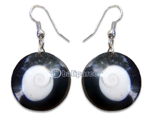 Earring, Handmade From Resin Inlaid With Shell.