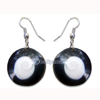 Earring, Handmade From Resin Inlaid With Shell.