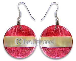 Earring, Handmade From Resin Inlaid With Shell.
