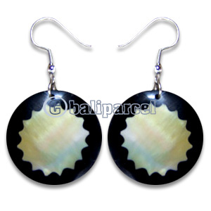 Earring, Handmade From Resin Inlaid With Shell.