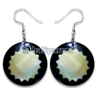 Earring, Handmade From Resin Inlaid With Shell.