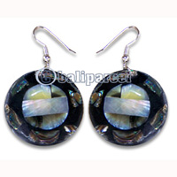 Earring, Handmade From Resin Inlaid With Shell.