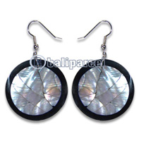 Earring, Handmade From Resin Inlaid With Shell.