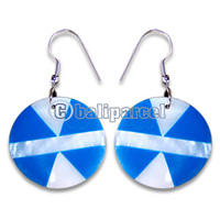 Earring, Handmade From Resin Inlaid With Shell.