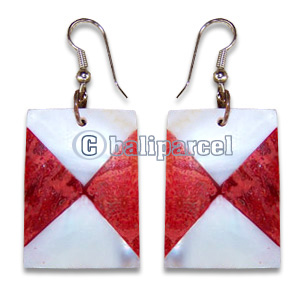 Earring, Handmade From Resin Inlaid With Shell.