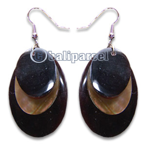 Earring, Handmade From Resin Inlaid With Shell.
