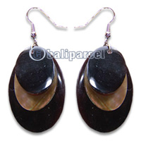 Earring, Handmade From Resin Inlaid With Shell.