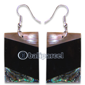 Earring, Handmade From Resin Inlaid With Shell.